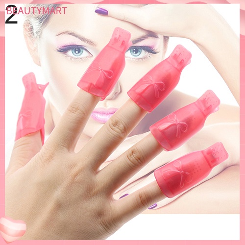 Bộ 10 Kẹp Ủ Tẩy Sơn Móng Tay Bằng Nhựa Hình Nơ