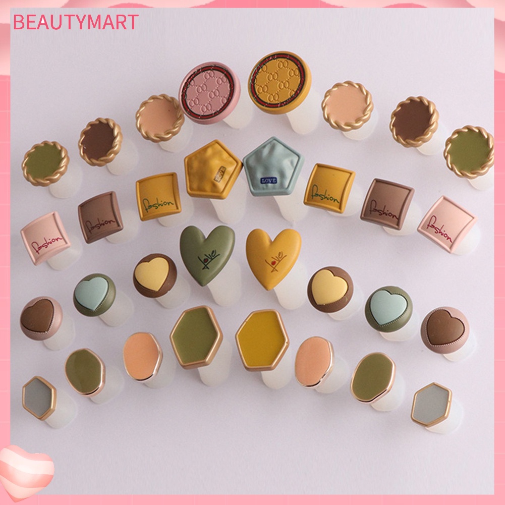 Set 8 Dụng Cụ Tách Ngón Chân Bằng Silicone Hình Vuông / Trái Tim DIY