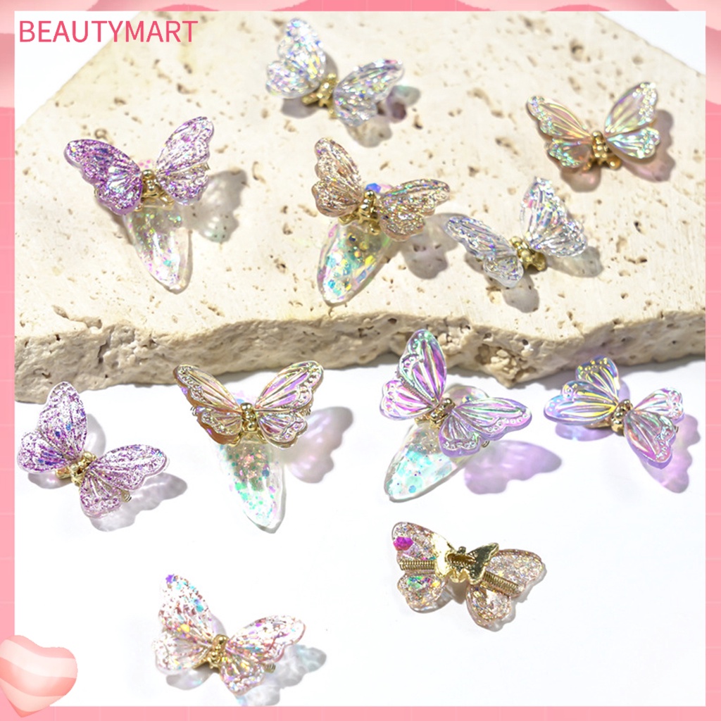 Set 3 Phụ Kiện Trang Trí Móng Tay Hình Bướm Chống Nước Tiện Dụng