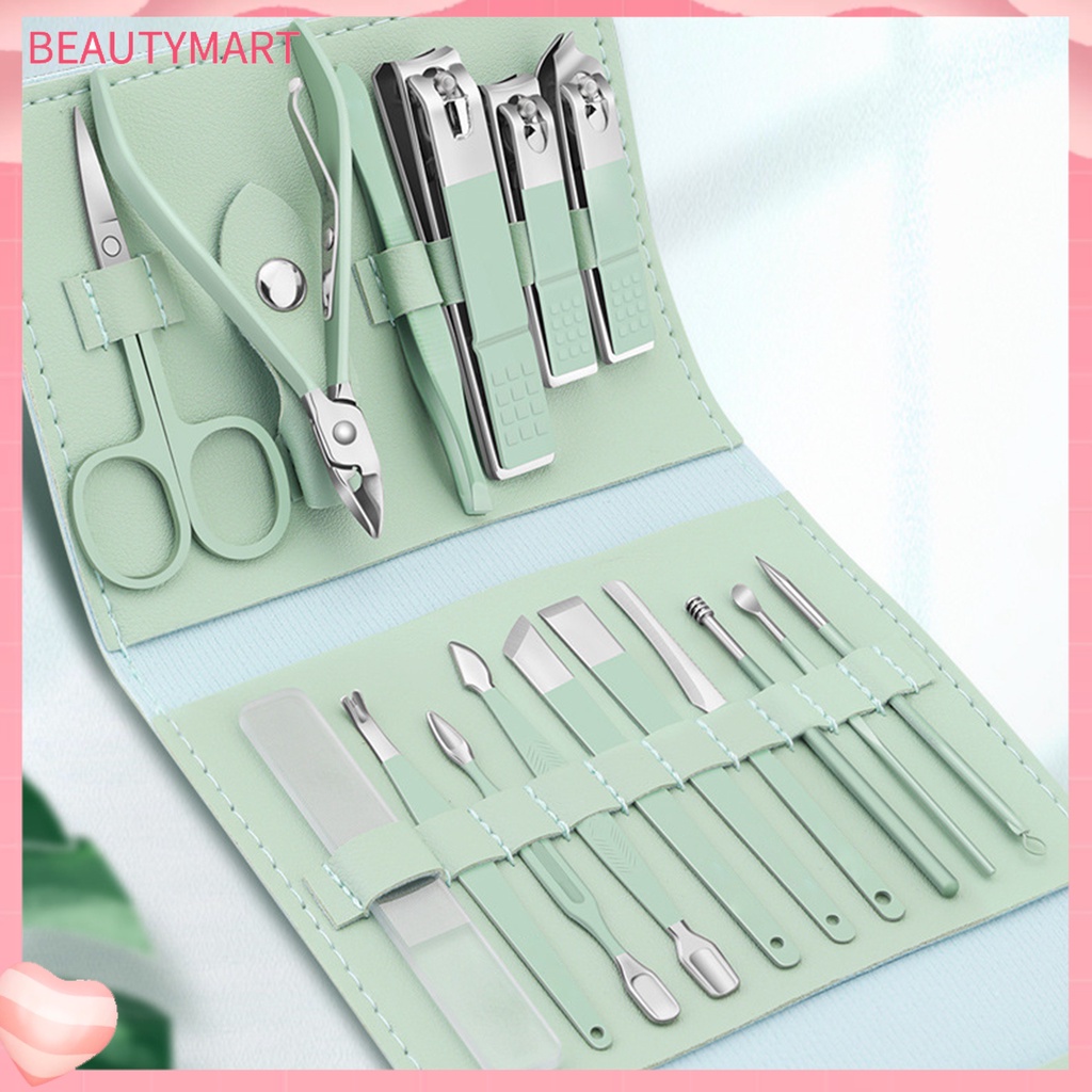 Bộ 16 Dụng Cụ Chăm Sóc Móng Tay / Lông Mày Chuyên Nghiệp Bằng Thép Không Gỉ