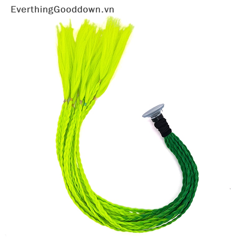Everthinggooddown Mũ Bảo Hiểm Bện Tóc Đuôi Ngựa Màu Gradient Có Giác Hút vn