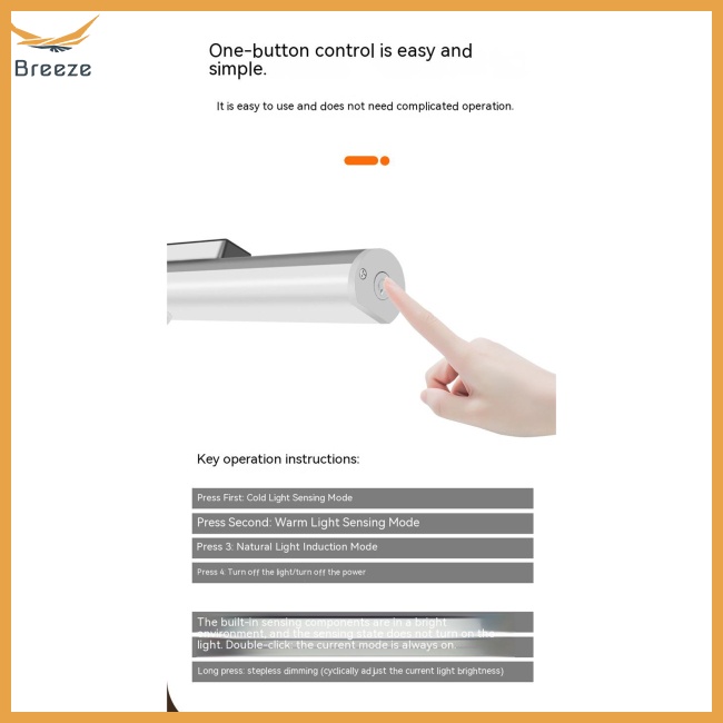 Đèn Pin Led Không Dây 3 Cấp Độ Có Thể Điều Chỉnh Bảo Vệ Mắt Kèm Sạc Usb Tiện Dụng