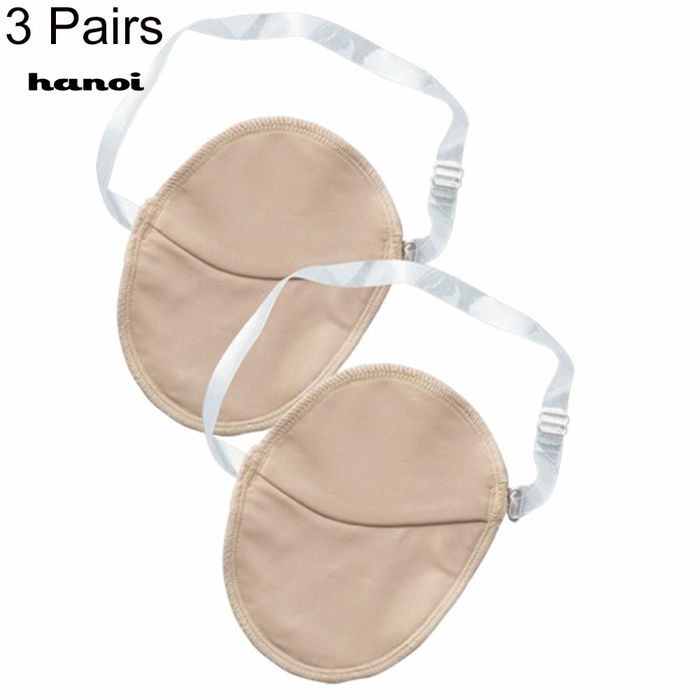 Set 3 Cặp Đệm Lót Dưới Cánh Tay Mềm Mại Vô Hình Tái Sử Dụng Linh Hoạt