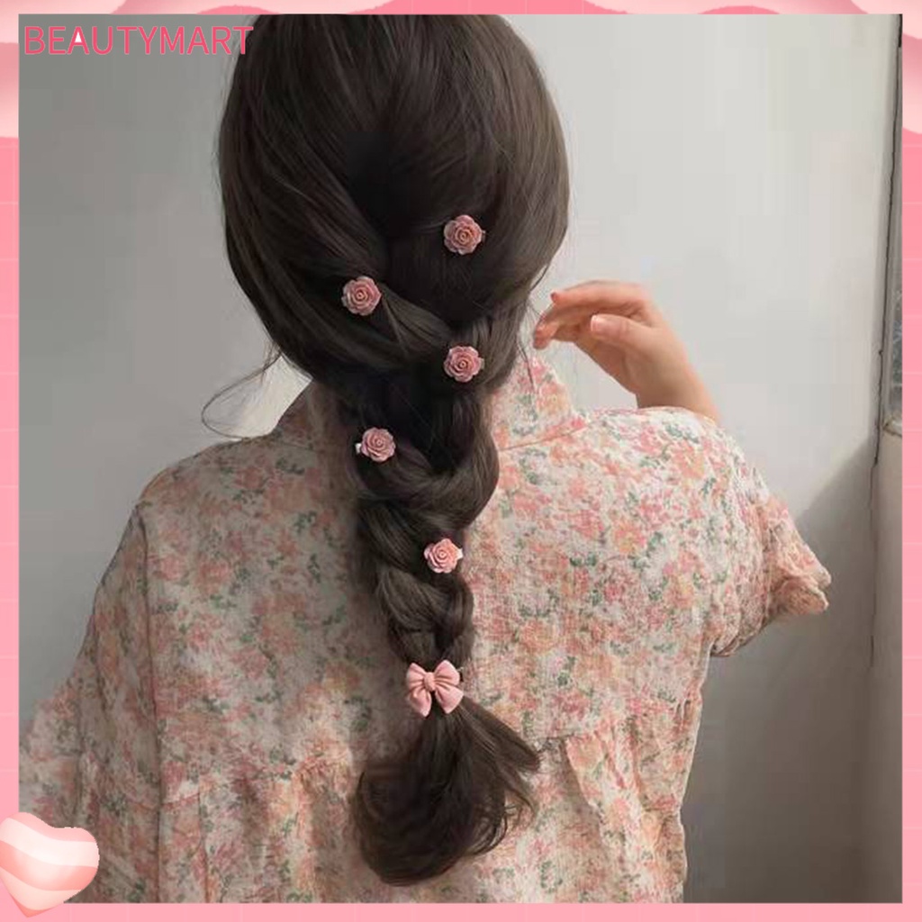 Kẹp Tóc Hình Trái Tim / Hoa Hồng / Nơ / Bướm Dễ Thương Chống Trượt Thời Trang Mùa Hè Cho Nữ