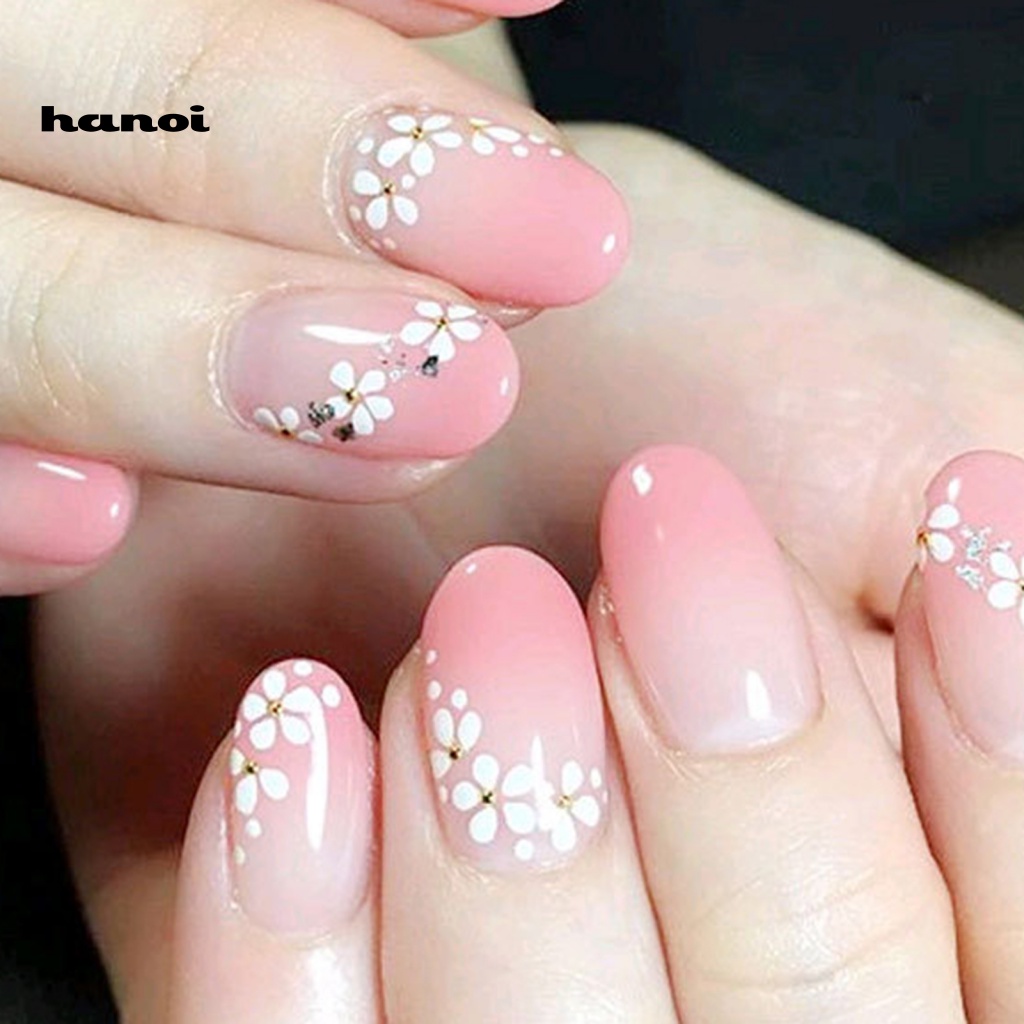 1 Bộ Miếng Dán Móng Tay Bằng Nhựa Siêu Mỏng In Họa Tiết Hoa Tinh Tế Thời Trang Cho Nữ