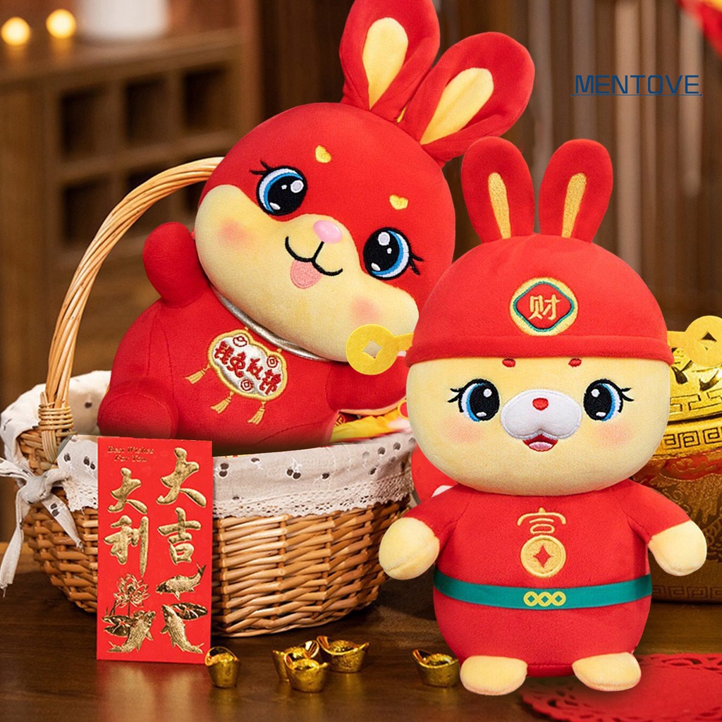 Thỏ Nhồi Bông 28cm Phong Cách Trung Hoa Dễ Thương Dùng Làm Đạo Cụ Chụp Ảnh / Trang Trí Ghế Sofa 2023