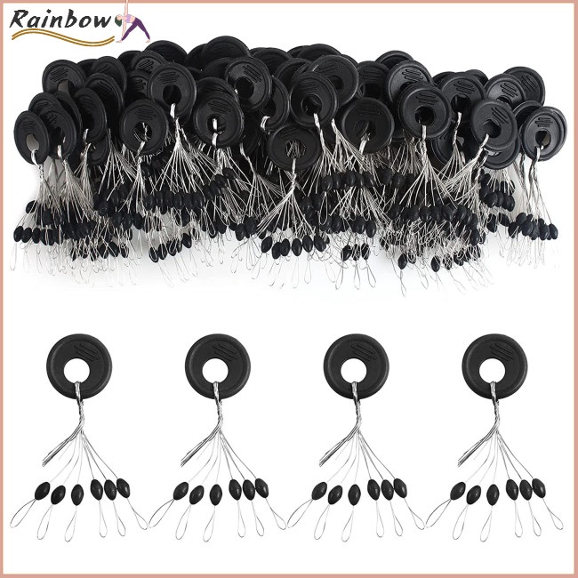 Set 100 Nút Cao Su Chặn Dây Câu Cá 0.2-5 4 Kích Cỡ#