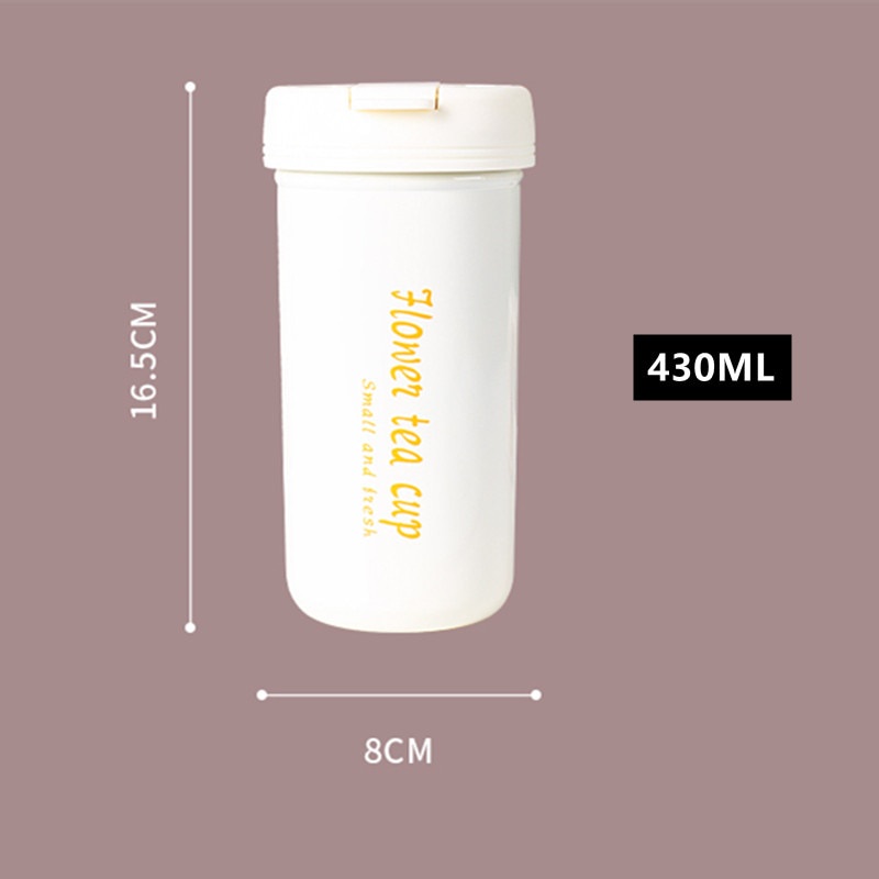 Bình Nước Giữ Nhiệt Bằng Thép Không Gỉ 430ml Có Bộ Lọc Và Ống Hút