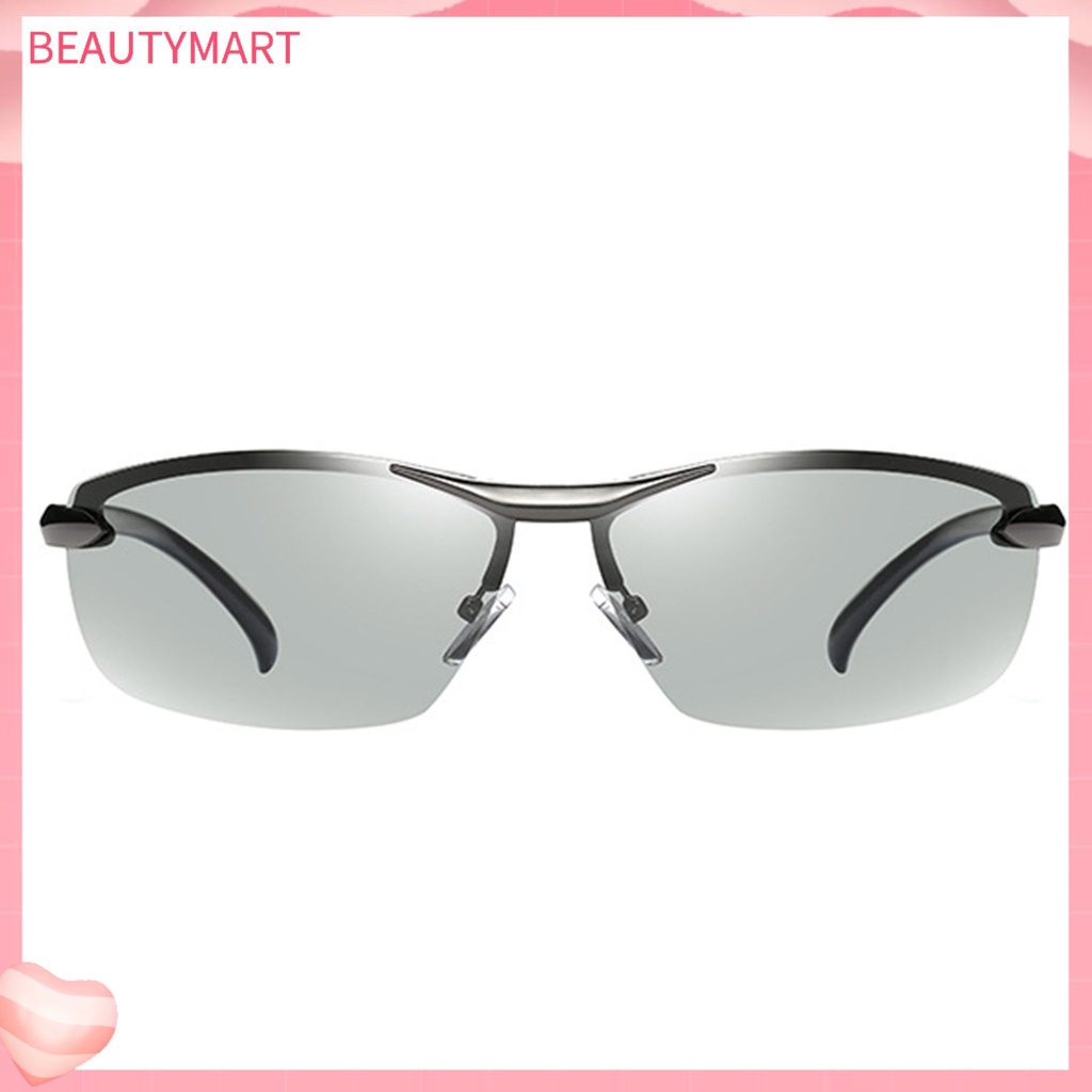 Kính Mát Phân Cực Nửa Gọng Kim Loại Chống Tia UV Cho Nam Lái Xe