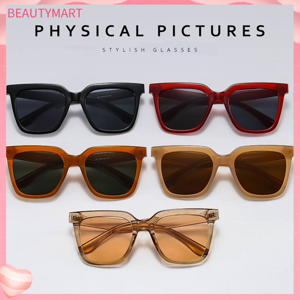 Kính Mát Gọng Vuông Lớn Chống Tia UV / Gió Thời Trang Đi Biển