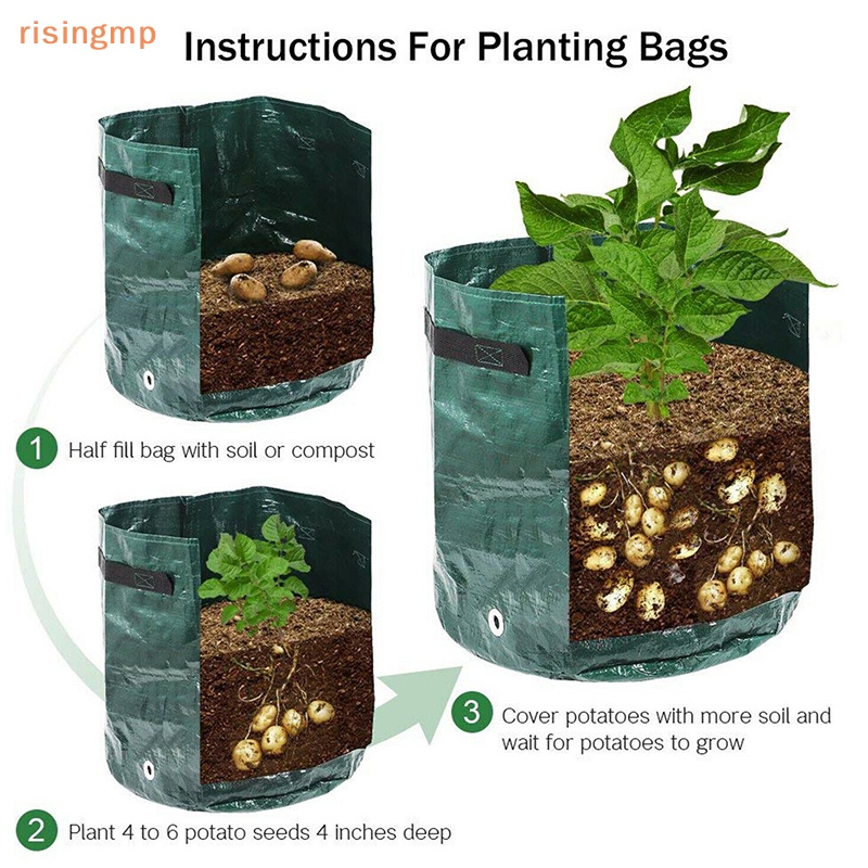 Túi Trồng Khoai Tây Bằng PE Chống Thấm Nước 3 / 5 / 7 / 10 Gallon Tiện Dụng