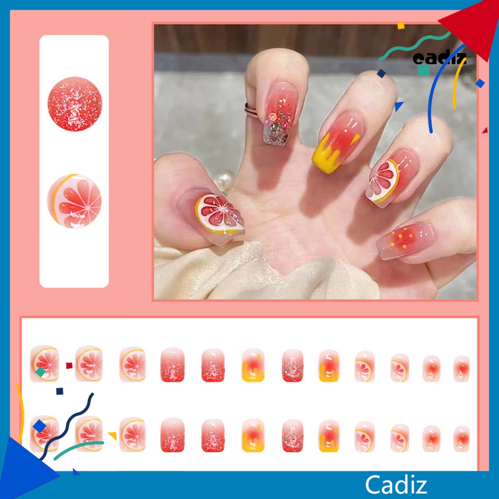 1 Bộ Móng Tay Giả Che Phủ Toàn Diện Chống Phai Màu Có Thể Tháo Rời Cho Salon