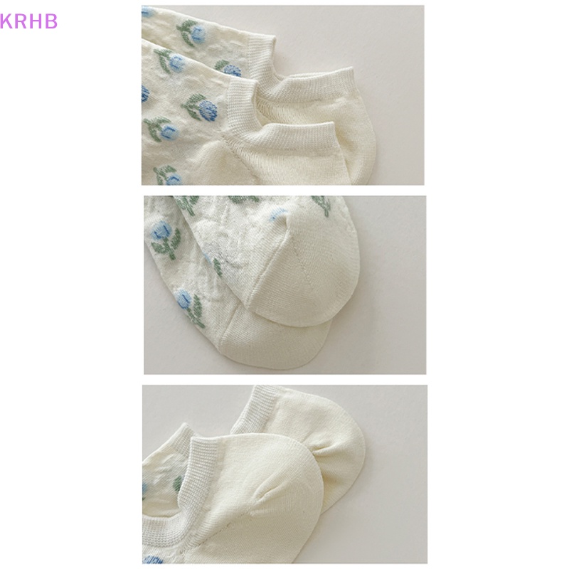 Đôi Tất Chân Chống Trượt Họa Tiết Hoa Tulip Thời Trang Cho Nữ Mới
