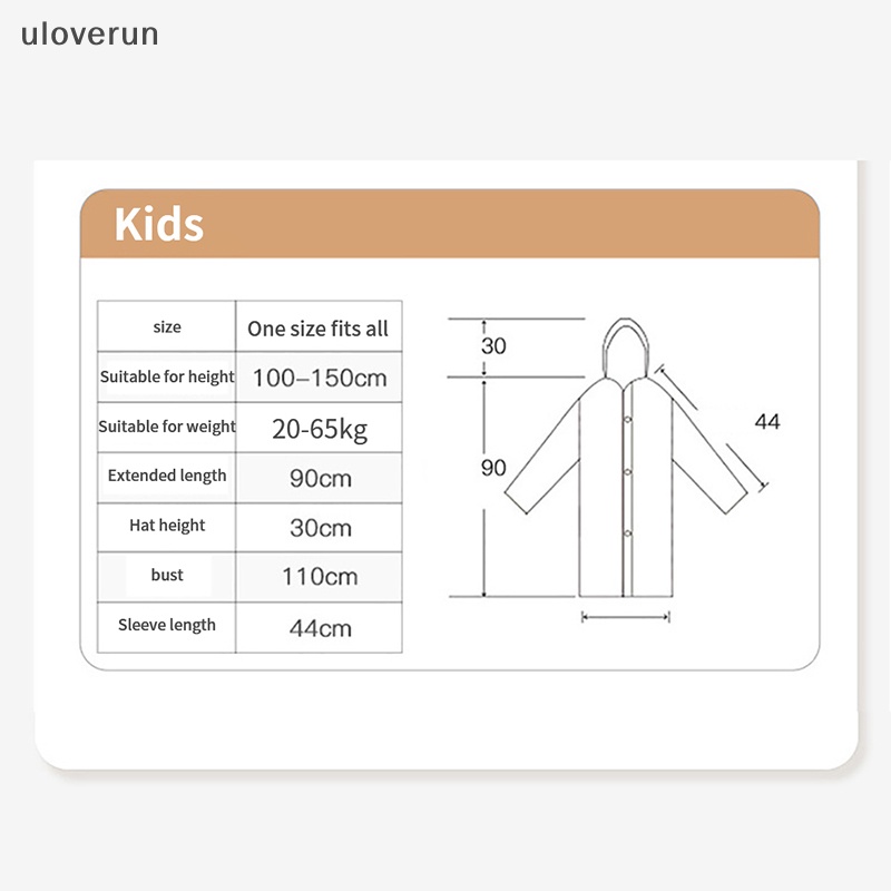 Uloverun Áo Mưa Dày Dặn Có Mũ Trùm Chống Thấm Nước Tiện Dụng