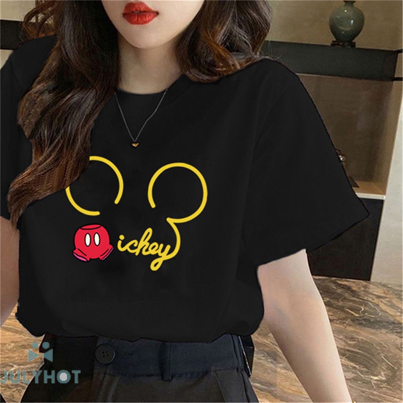phụ nữ giản dị t-shirt cổ tròn ngắn tay áo thời trang dạo phố đồ họa cho mùa hè jhs