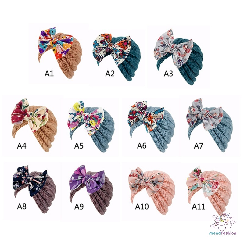 Mũ Trùm Đầu Bằng Nhung Mềm Mại In Họa Tiết Thắt Nơ Thời Trang Xuân Đông Cho Bé Gái