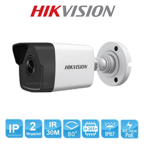 Camera quan sát IP HIKIVISION DS-2CD1023G0E-ID (Camera thân IP 2MP, hồng ngoại 30m, chuẩn nén H.265) -Chính Hãng