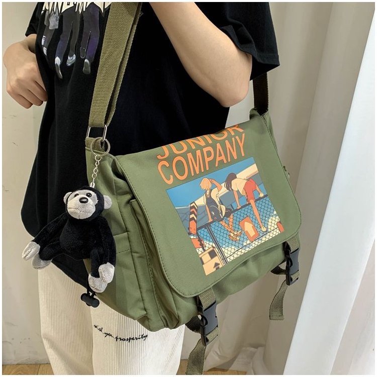 El Accent Túi Đeo Chéo Một Bên Vai Harajuku Nhật Bản Giản Dị Đa Ứng Dụng Cho Nam Sinh