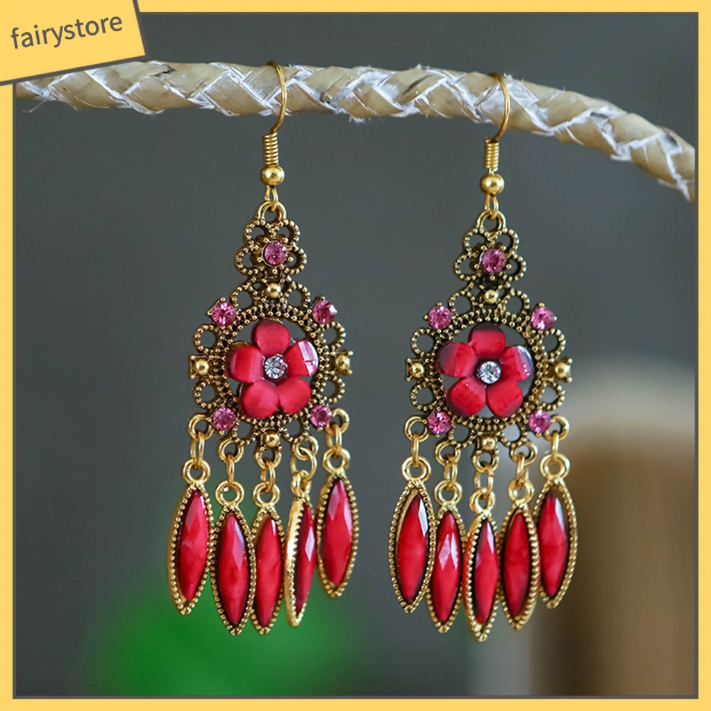 1 Đôi Bông Tai Hình Hoa Đính Đá Lấp Lánh Dành Cho Nữ