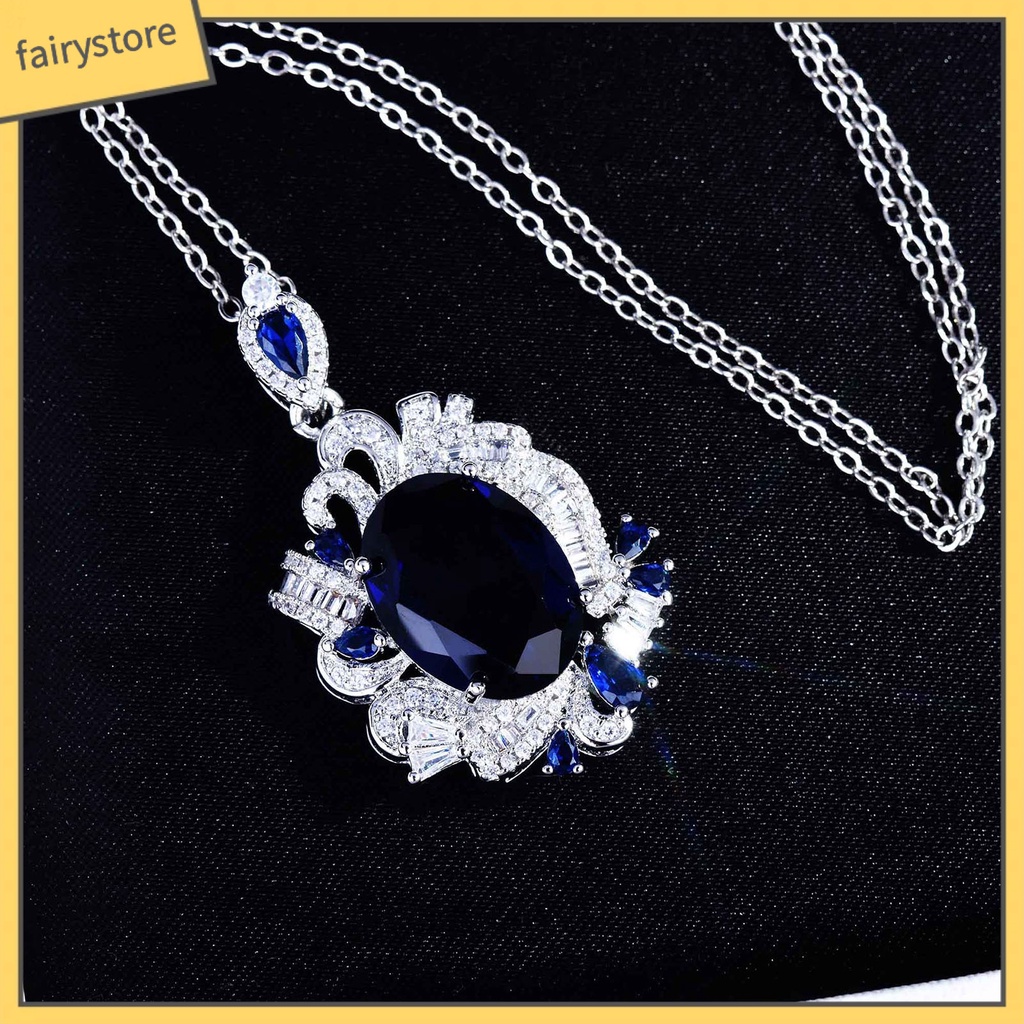 [FRO] Bông Tai Đính Đá Tanzanite Nhân Tạo Hình Học Sáng Tinh Tế Cho Tiệc Tùng