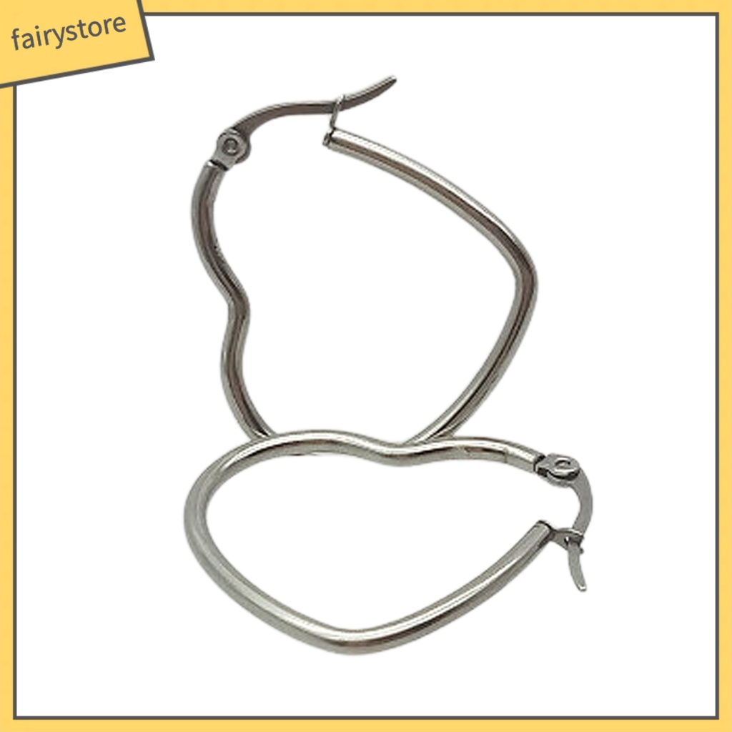 1 Đôi Bông Tai Tròn Màu Trơn Không Dễ Phai Thời Trang Dành Cho Nữ