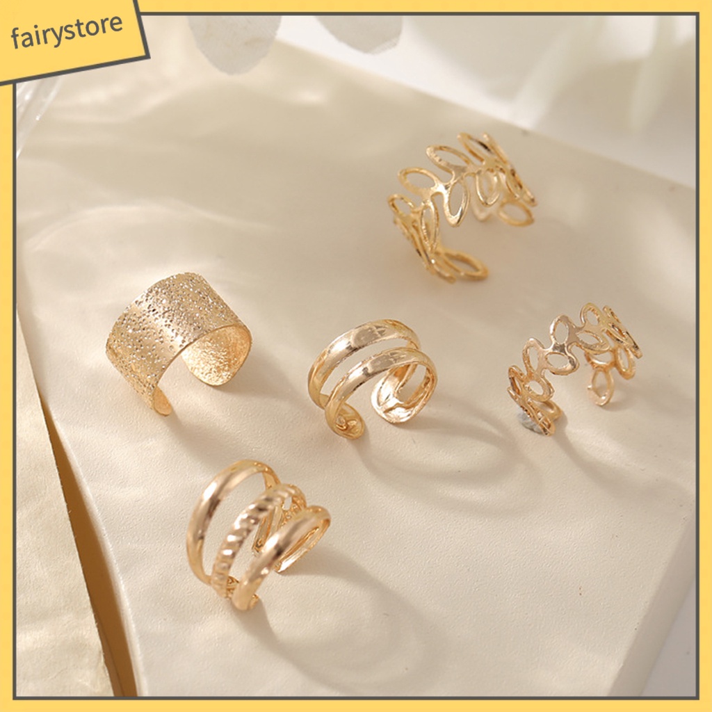 1 Set Khuyên Tai Dạng Vòng Tròn Không Xỏ Lỗ Phong Cách Hip hop Cá Tính Dành Cho Nữ