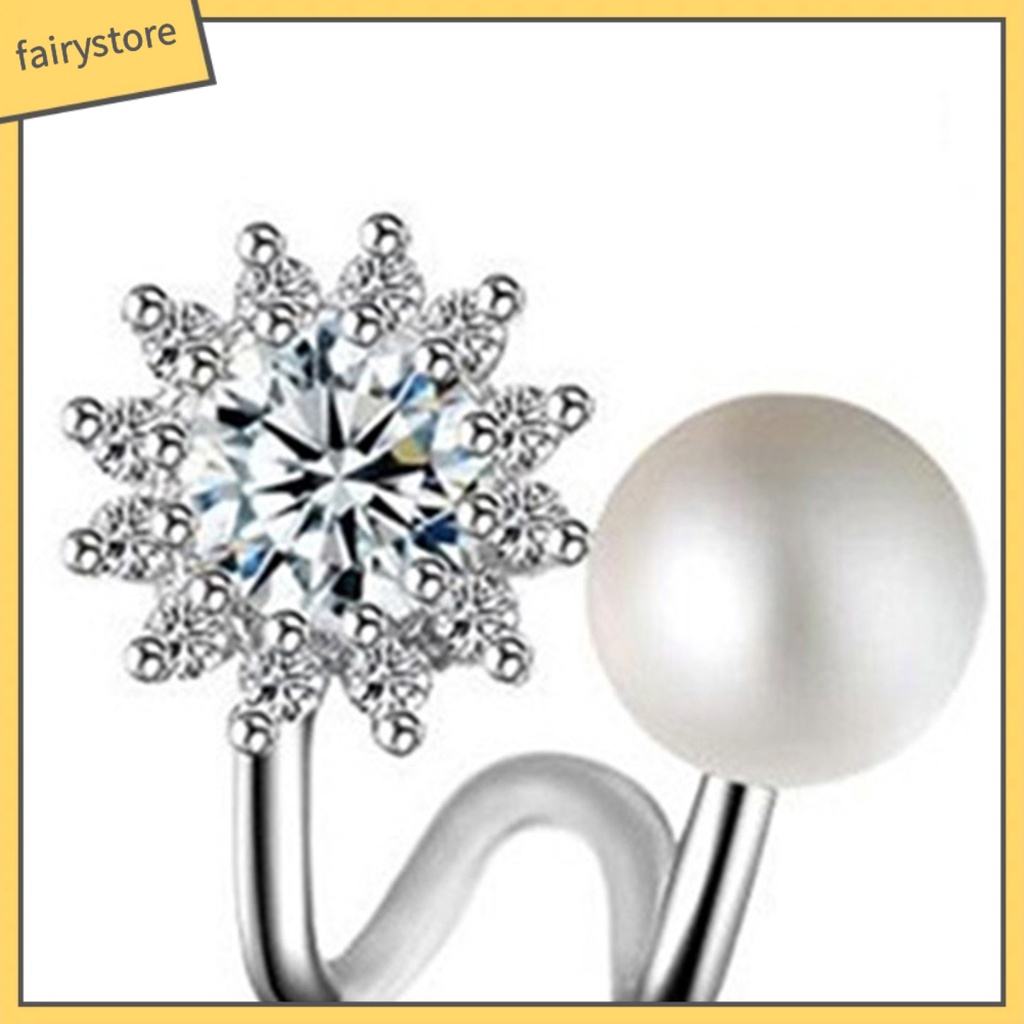 1 Đôi Bông Tai Hoa Hướng Dương Đính Đá Zircon Thời Trang