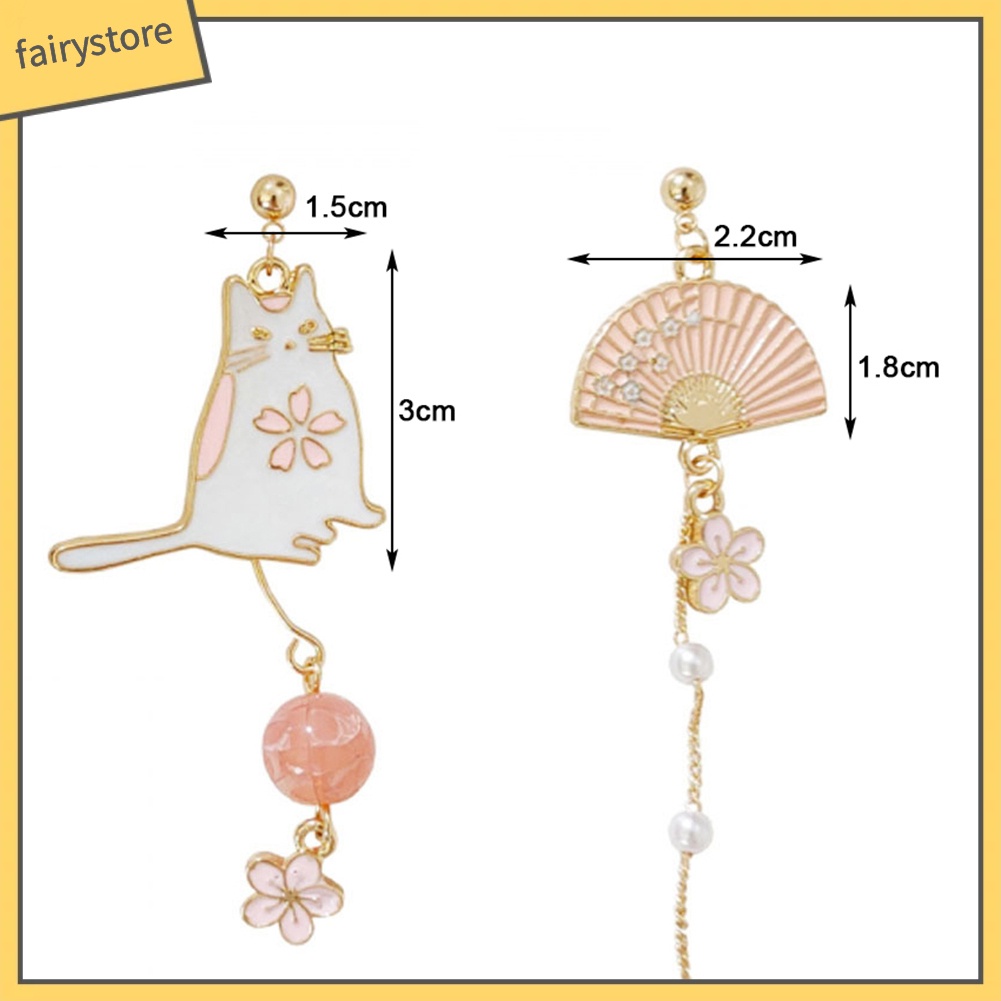 Bông Tai Mạ Bạc Hình Mèo Đính Hoa Thời Trang Cho Nữ