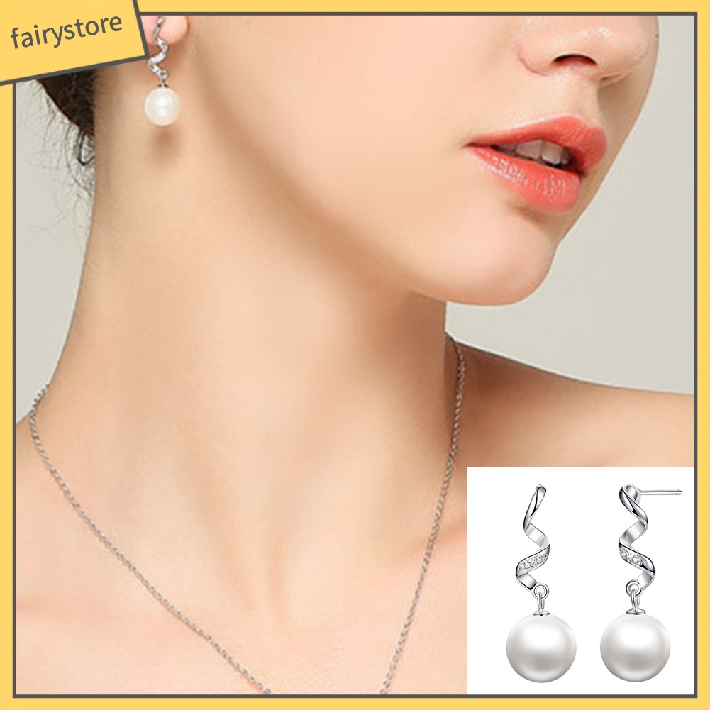 Khuyên Tai Dáng Dài Đính Đá Và Ngọc Trai Nhân Tạo Thời Trang