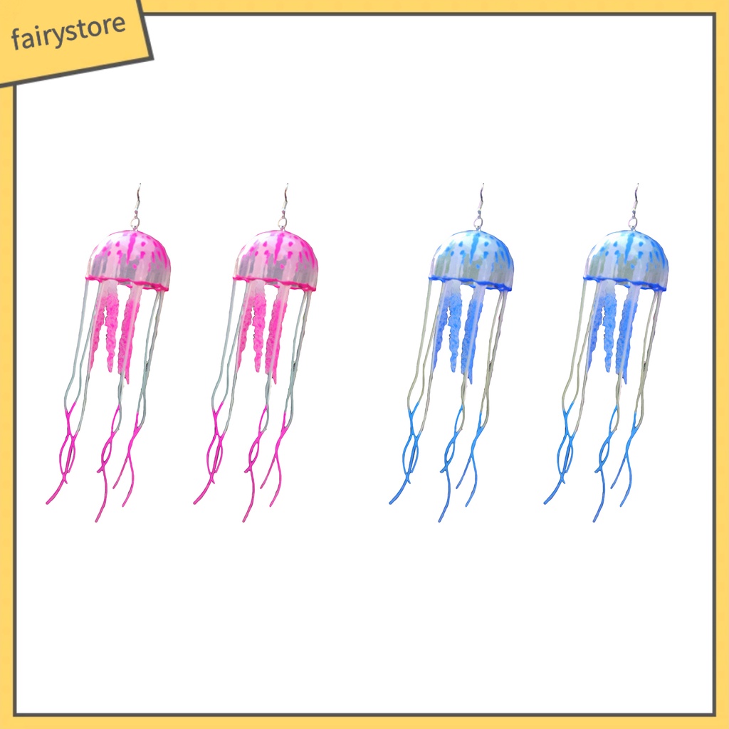 [FRO] 1 Đôi Bông Tai Dáng Dài Tua Rua Hình Sứa Màu Sắc Tươi Sáng Thời Trang Kỳ Nghỉ Cho Nữ