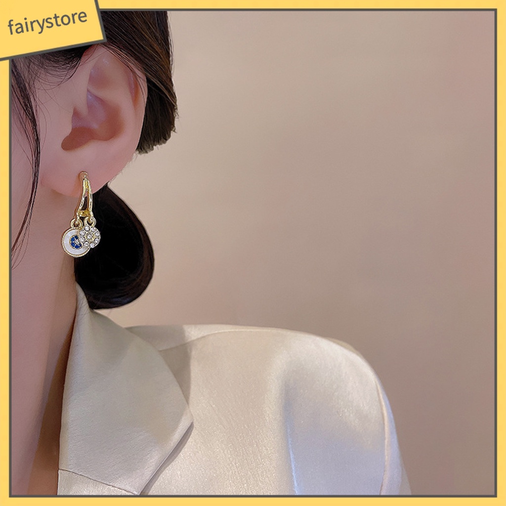 1 Đôi Bông Tai Đính Đá Phong Cách Pháp Cổ Điển Dành Cho Nữ