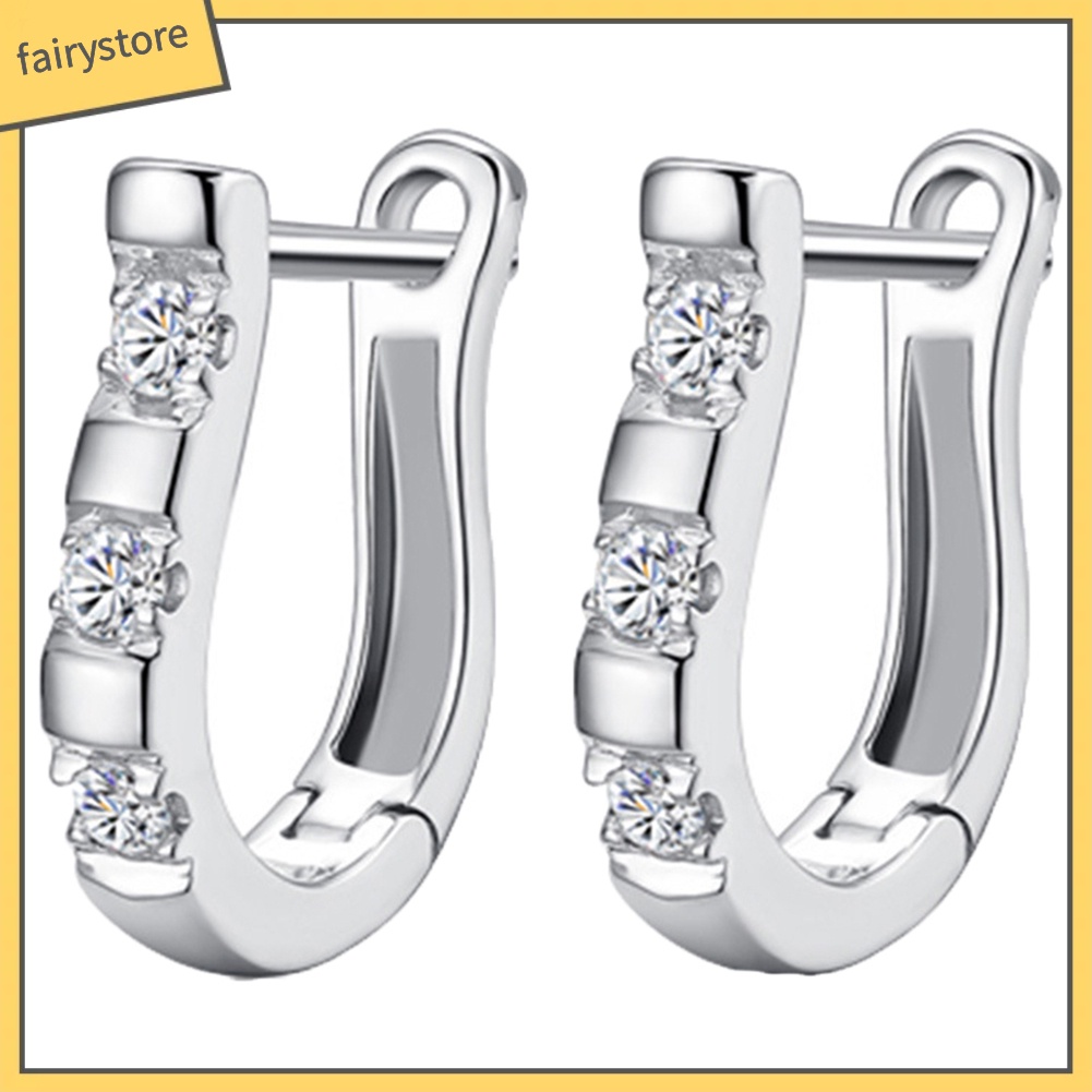 1 Đôi Bông Tai Đính Đá Lấp Lánh Sang Trọng