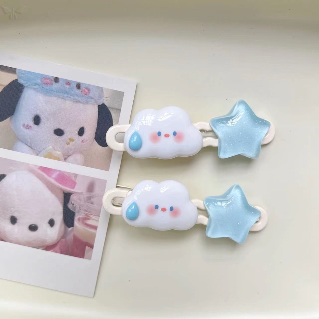 Kẹp Tóc Mái Ngang Hình Ngôi Sao Đám Mây / Trái Tim Hoạt Hình Dễ Thương Cho Bạn Gái