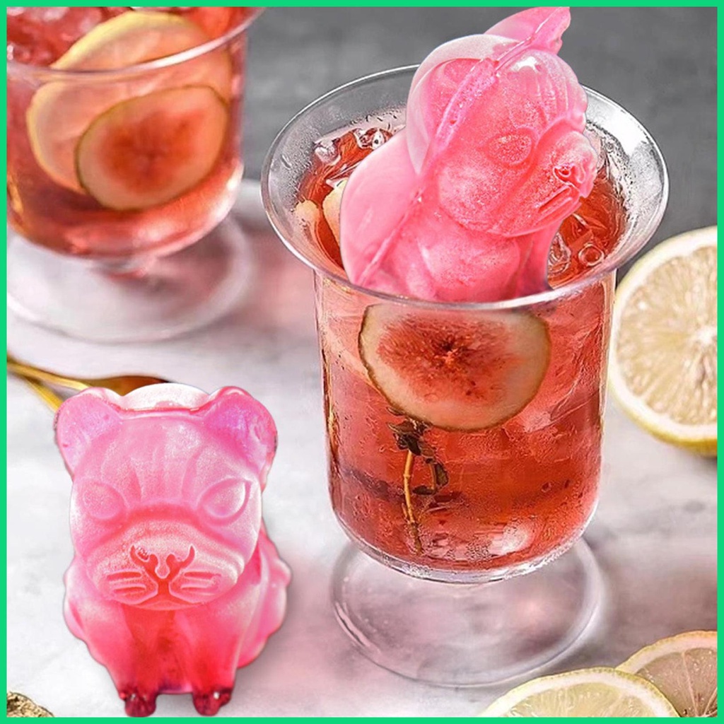 Khuôn Làm Đá 4 Ngăn Tạo Hình Chó Bull Sáng Tạo