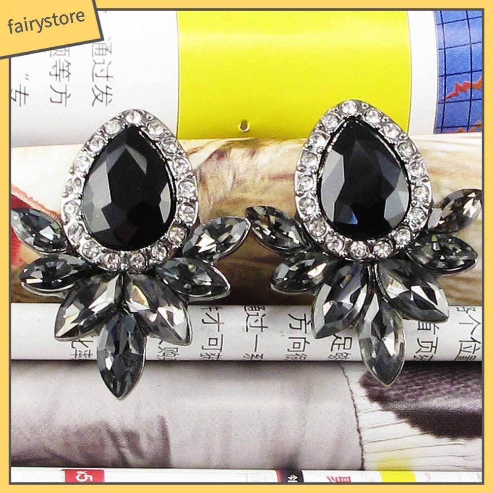 Bông Tai Giọt Nước Đính Đá Sang Trọng Cho Nữ