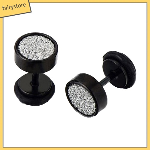 Khuyên Tai Bằng Thép Không Gỉ Màu Đen Thời Trang Unisex