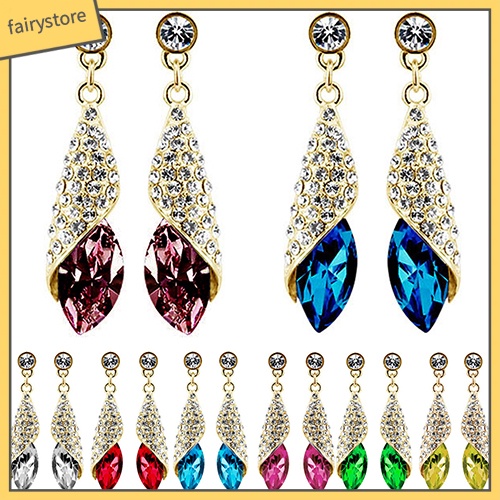 Bông Tai Đính Đá Lấp Lánh Thời Trang Dành Cho Nữ