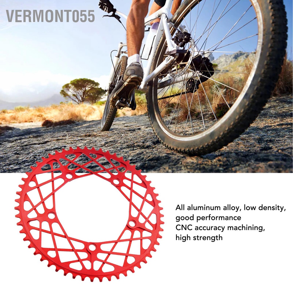 Vermont055 Xích Xe Đạp 56T Hợp Kim Nhôm Nhẹ Chống Mài Mòn Bánh Quay Tấm Thay Thế