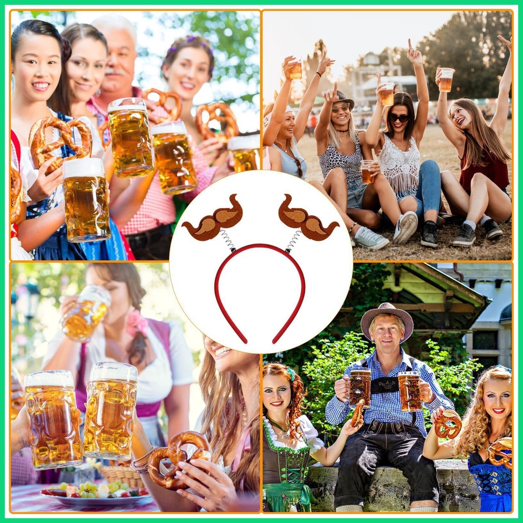 Oktoberfest Băng Đô Cài Tóc Tinh Tế Oktoberfest Girl Ria Mép Cốc Bia Thiết Kế Xúc Xích Cho Nữ Jwvn