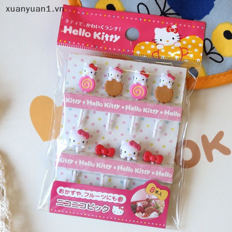 Set 8 Nĩa Ăn Trái Cây Bằng Nhựa Kiểu Dáng Dễ Thương