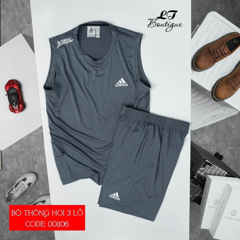 Bộ thể thao nam sát nách, bộ ba lỗ nam chất liệu vải thun thông hơi thoáng khí "có nhiều logo'