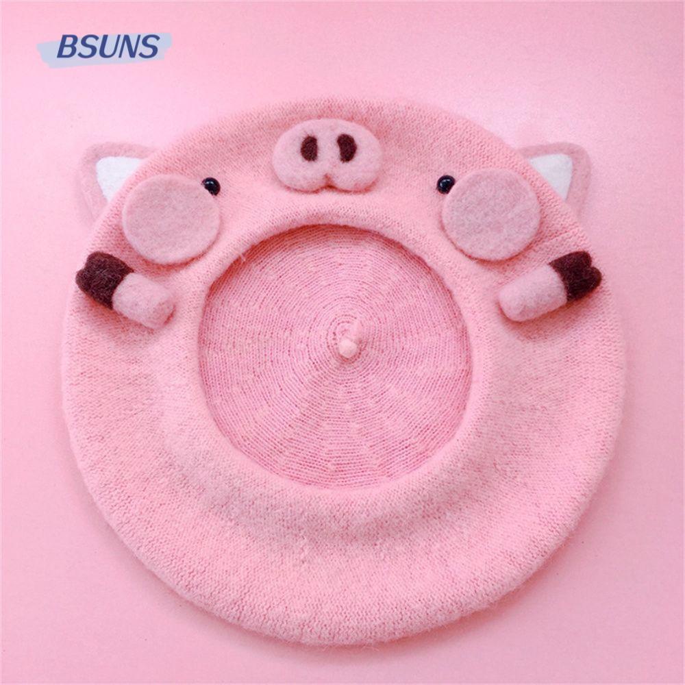 Mũ Beret Len Màu Hồng Thời Trang Thu Đông Dành Cho Nữ