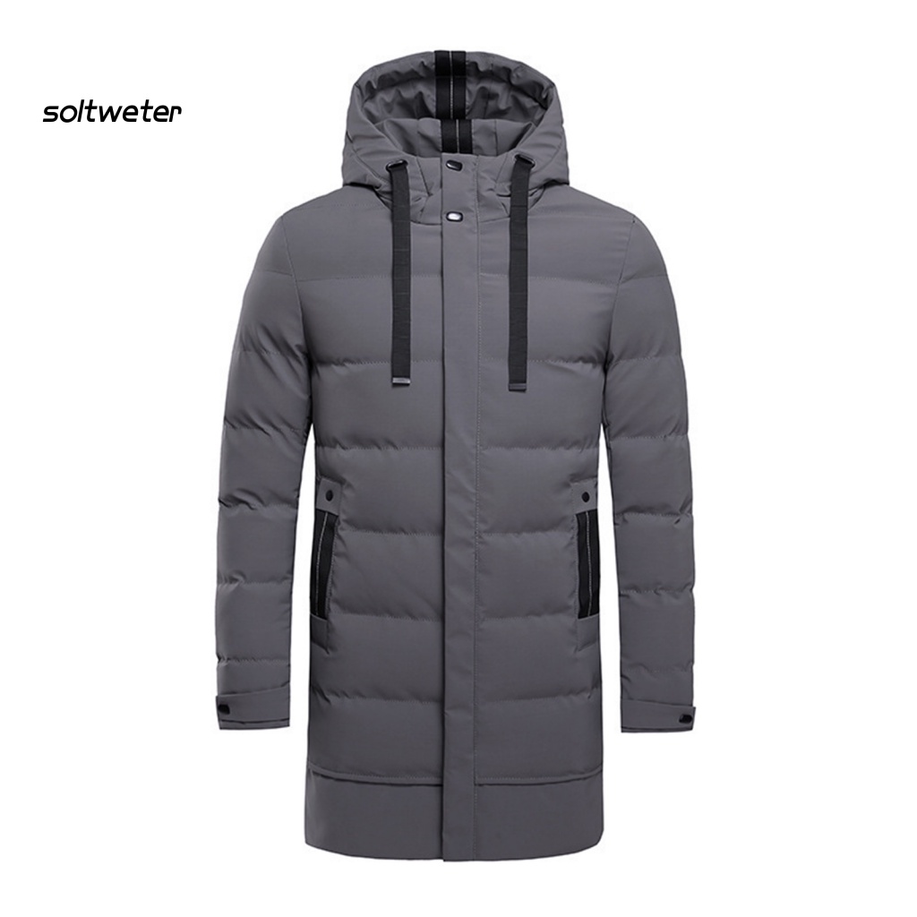 Áo Khoác Phao Cotton Tay Dài Có Mũ Trùm Và Dây Rút Thời Trang Thu Đông Cho Nam