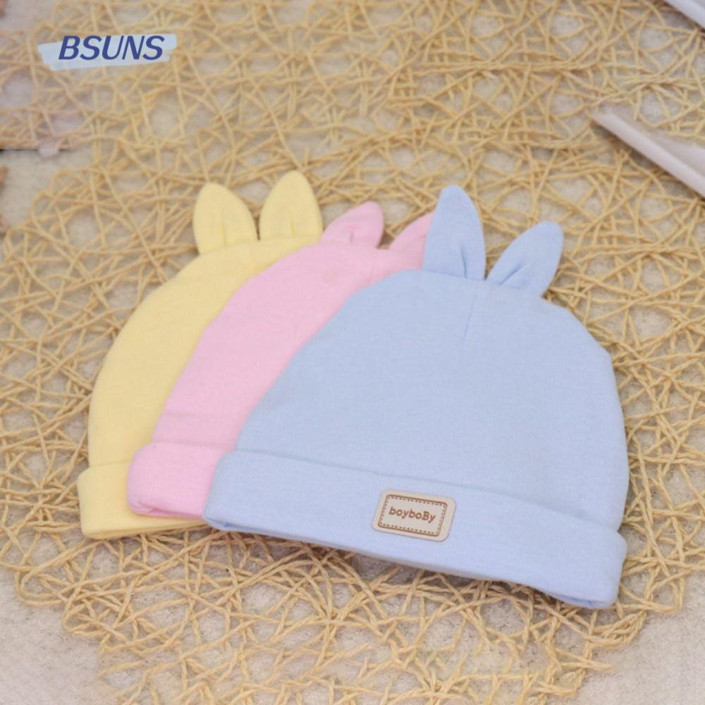Bộ 2 Mũ Beanie Cotton Mềm Mại Màu Trơn Cho Bé