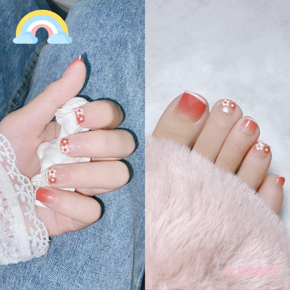 Bộ Móng Tay Giả Đầu Vuông Che Phủ Toàn Diện Tháo Rời Được