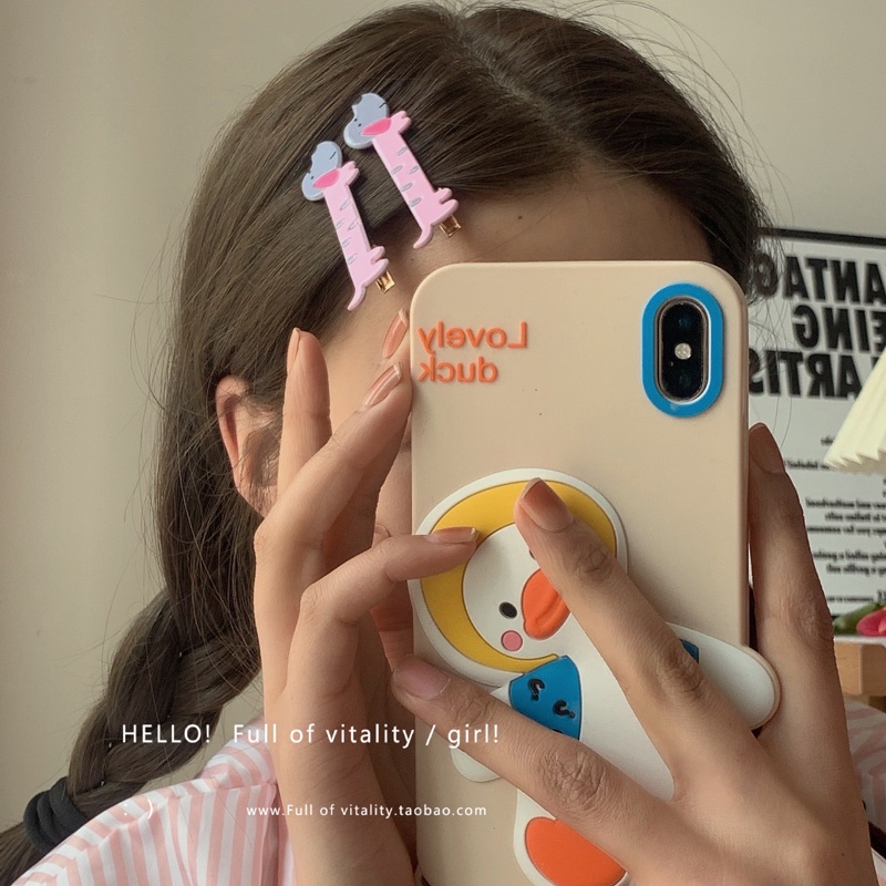 Kẹp Tóc Mỏ Vịt Họa Tiết Hoạt Hình Phong Cách Nhật Bản Ngọt Ngào Sáng Tạo Thời Trang Năm 2023