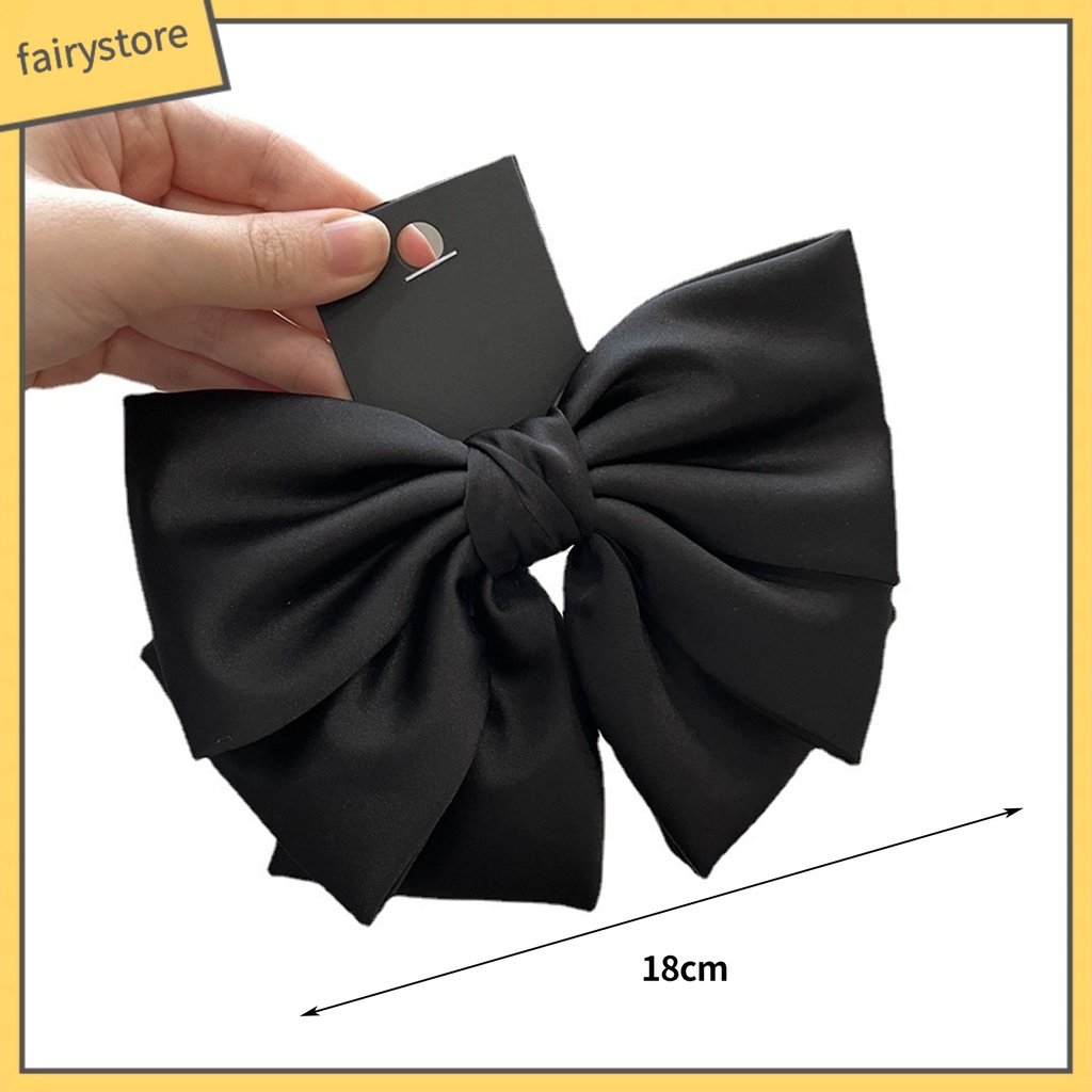 Kẹp Tóc Ba Lớp Hình Nơ Lớn Không Trơn Màu Sắc Trọng Lượng Nhẹ Dành Cho Nữ