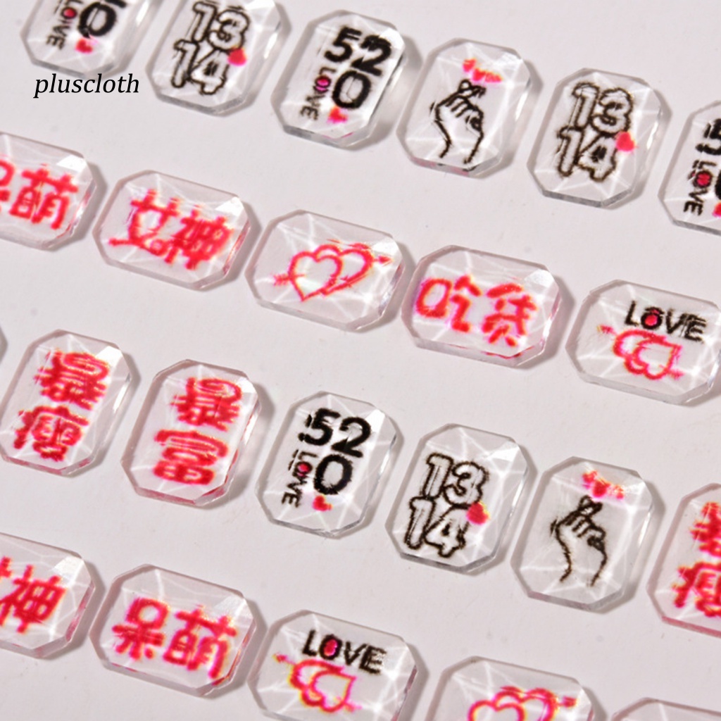 Set 50 Phụ Kiện Trang Trí Móng Tay Nghệ Thuật Bằng Resin Họa Tiết Nhân Vật Trung Hoa Sáng Tạo DIY