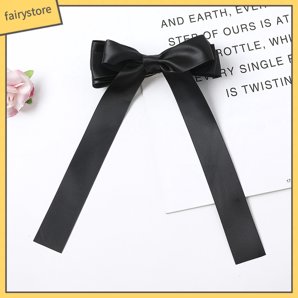 Kẹp Tóc Hình Nơ Màu Trơn Phong Cách Dành Cho Nữ