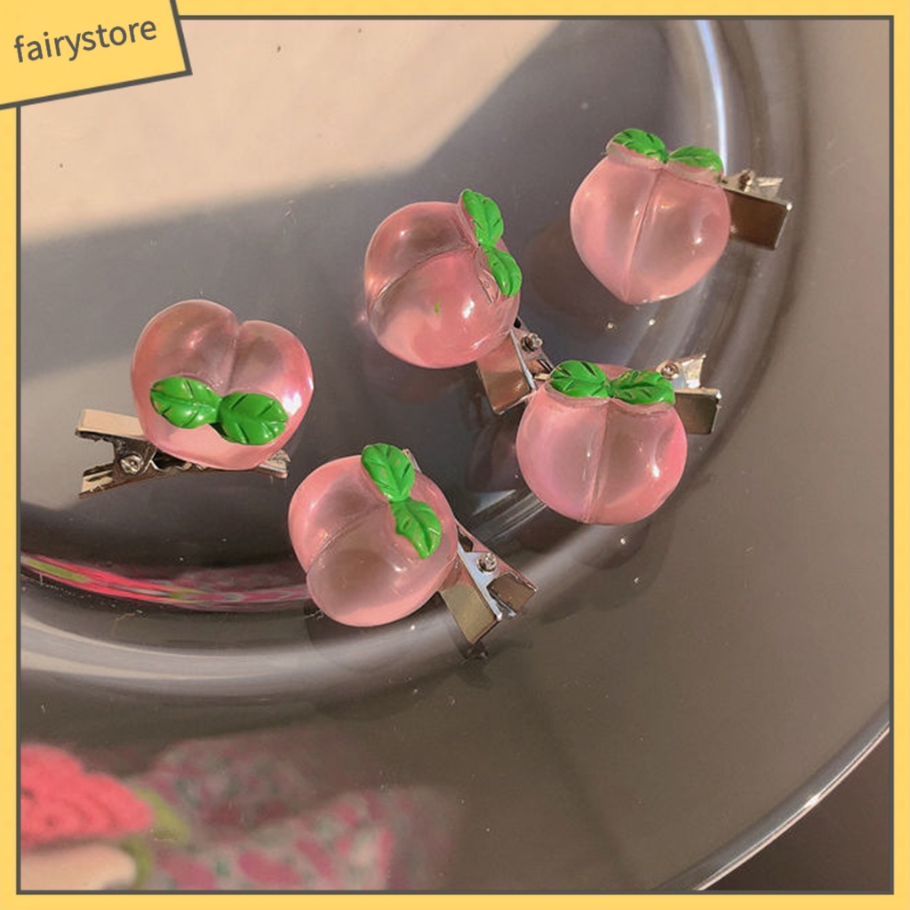 Kẹp Tóc Hình Quả Đào Bằng Thép Không Gỉ Gọn Nhẹ Tái Sử Dụng Được